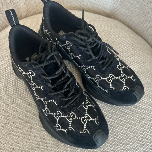 GUCCI Women's GG Crystal Embellished Run Sneakers - Picture 3 of 17